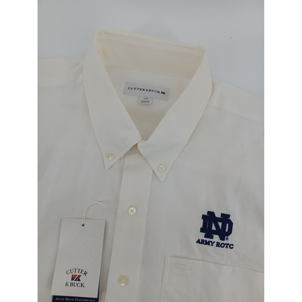 Cutter & Buck Mens Large LS Button-Down Notre Dame Army ROTC